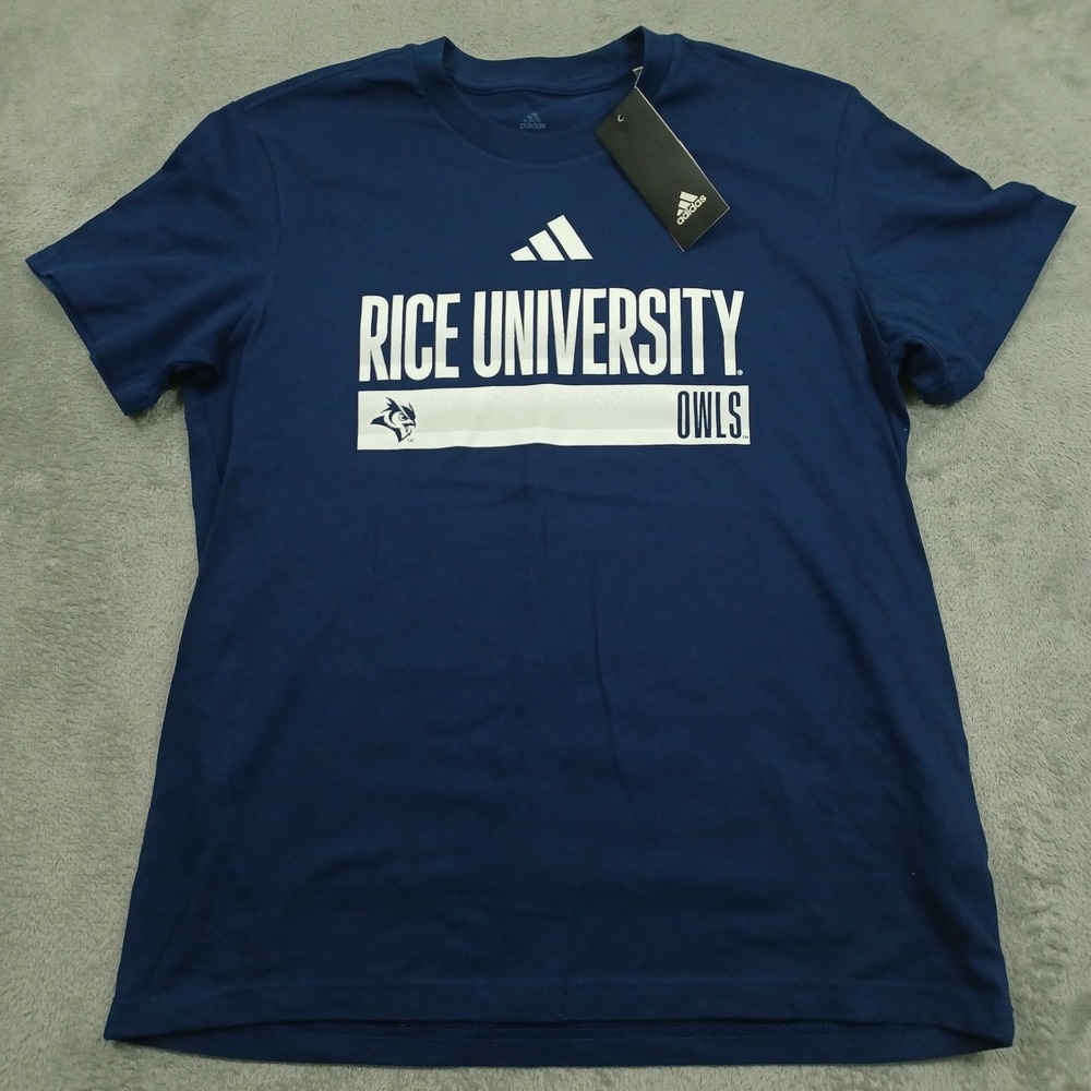 Rice Owls Shirt Womens Medium‎ BLue Adidas University Casual NWT